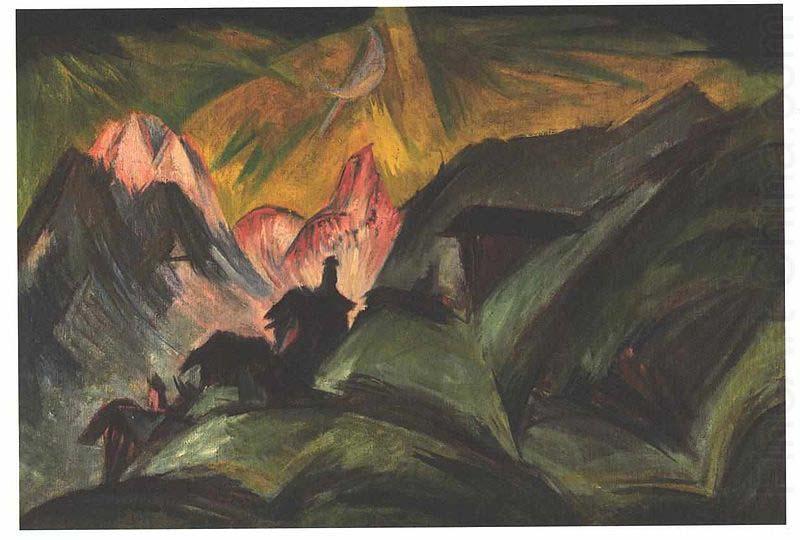 Ernst Ludwig Kirchner Stafelalp at moon light china oil painting image